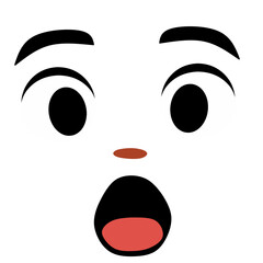 Vector illustration of a stylized woman face with a red smile and black fashion eyes as a character head icon