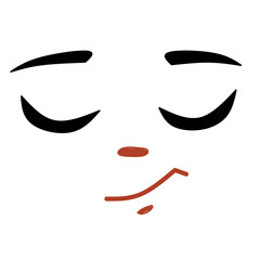 Vector illustration set of cartoon woman face icons featuring a black silhouette design with a smile, eyes, and lips for fashion and beauty art