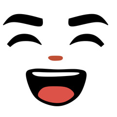 Vector illustration set of cartoon woman face icons featuring various eye designs, smiles, and makeup silhouettes for fun fashion logos and emoticons