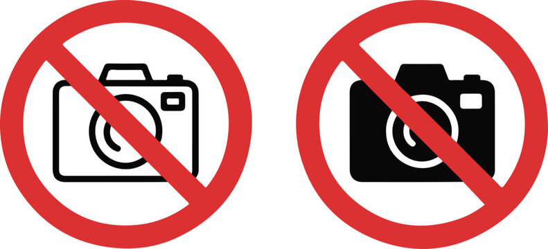 No photography sign with camera crossed out indicating picture restriction
