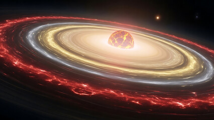 Fiery Planet in Swirling Cosmic Accretion Disk