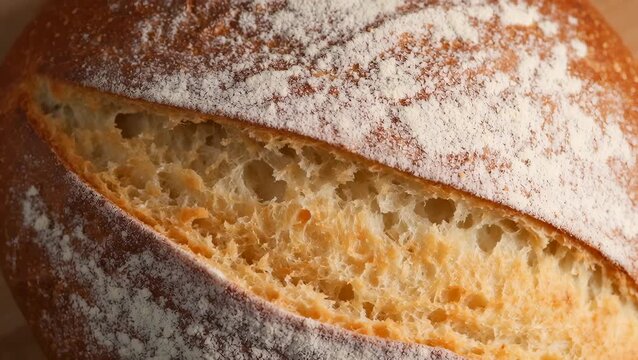 Freshly Baked Bread with Crisp Crust and Light Color