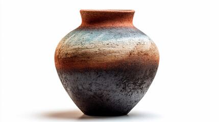 Clay pot with earth tones in traditional design on display