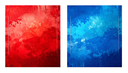 Abstract Red and Blue Grids Texture.