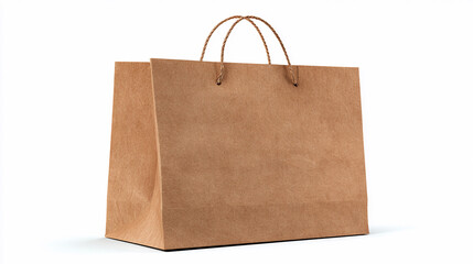 Brown paper bag on a white background for shopping or gifts