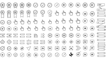 Fototapeta premium Icon set of hand-drawn web elements