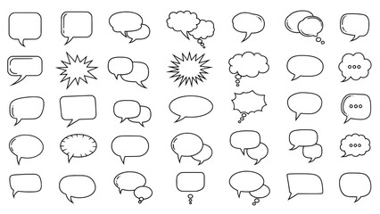 Speech bubble outline collection