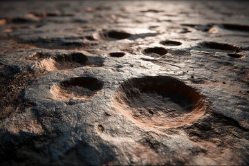 Exploring a detailed asteroid field with unique surface textures Generative AI