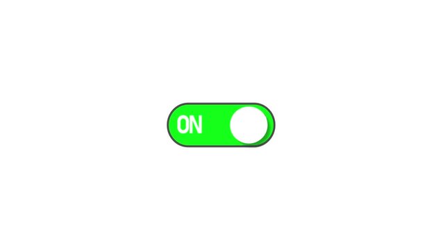 Switch on and switch off button. Power digital button. Turning on-off animation. power off / on button animation 4K video on the white background.