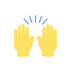 Obraz premium raising hands pair of hands raised in air happy joy celebration hand fingers emoji symbol sign icon vector illustration isolated flat