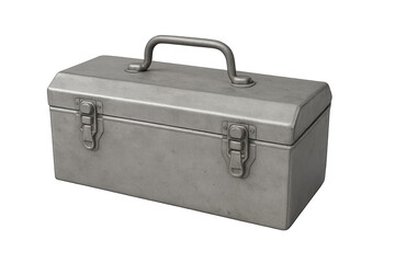 Metal toolbox on transparent background showing repair equipment