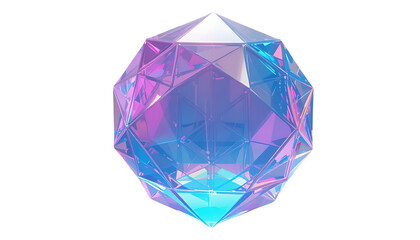 Minimal Holographic Octahedron with Soft Neon Glow 