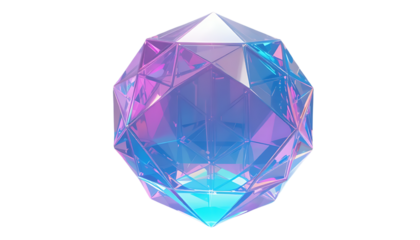 Minimal Holographic Octahedron with Soft Neon Glow 
