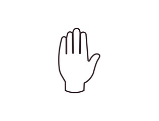 Obraz premium hand high five raised in the air palm finger emoji symbol sign icon vector illustration isolated flat