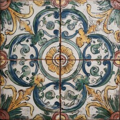 vector image of ceramic sicilian handmade tile