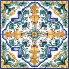 vector image of ceramic sicilian handmade tile