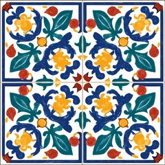 vector image of ceramic sicilian handmade tile