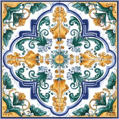 vector image of ceramic sicilian handmade tile