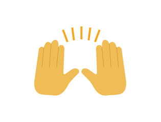 Obraz premium raising hands pair of hands raised in air happy joy celebration hand fingers emoji symbol sign icon vector illustration isolated flat