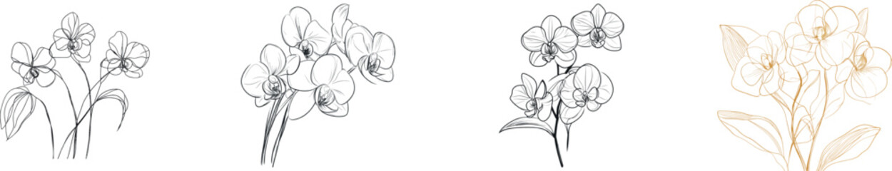 Spring flowers are illustrated in a modern graphic style through a continuous one line drawing that forms a single line floral design