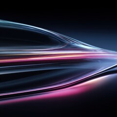 High-end vehicle abstract design featuring smooth curves and reflections, showcasing dynamic lines and vibrant colors, creating a sense of motion and elegance in automotive artistry