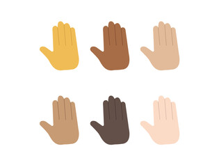 Fototapeta premium hand high five raised in the air palm finger emoji symbol sign icon vector illustration isolated flat