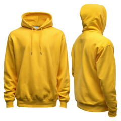 3d illustration of yellow hoodie sweatshirt isolated on transparent background