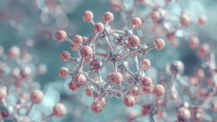Complex Molecule, Hyper Detailed Interconnected Atoms, 3D Molecular Structure Background
