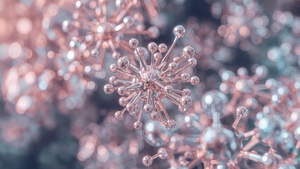 Complex Molecule, Hyper Detailed Interconnected Atoms, 3D Molecular Structure Background