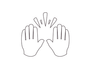 Obraz premium raising hands pair of hands raised in air happy joy celebration hand fingers emoji symbol sign icon vector illustration isolated flat