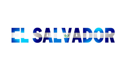 El Salvador Text With Flag Isolated On Transparent PNG Background