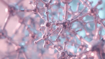 Complex Molecule, Hyper Detailed Interconnected Atoms, 3D Molecular Structure Background