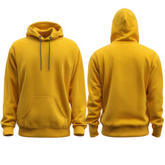 3d illustration of yellow hoodie sweatshirt isolated on transparent background