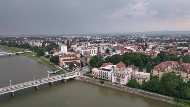 Aerial view of the city of Piestany in Slovakia