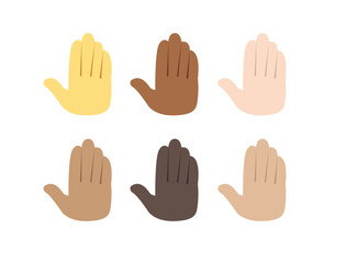 hand high five raised in the air palm finger emoji symbol sign icon vector illustration isolated flat