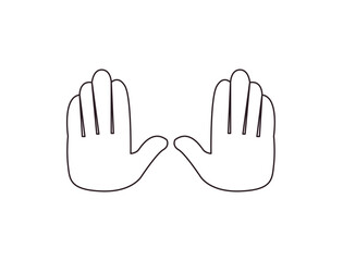 raising hands pair of hands raised in air happy joy celebration hand fingers emoji symbol sign icon vector illustration isolated flat