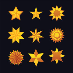 Obraz premium Flat star collection with blue background