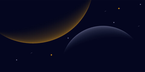 navy blue abstract background with halftone golden lines delicate pattern. small light spot box. curve line, cosmic galaxy space. festive bg for social media, birthday party invitation.