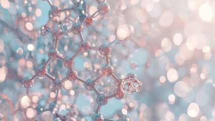 Complex Molecule, Hyper Detailed Interconnected Atoms, 3D Molecular Structure Background