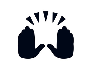 raising hands pair of hands raised in air happy joy celebration hand fingers emoji symbol sign icon vector illustration isolated flat