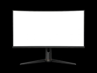 Modern curved monitor isolated on transparent background