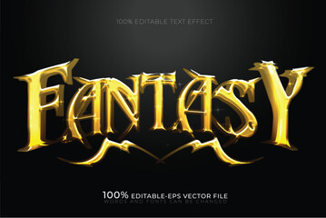 fantasy golden sharp knight and gaming logo text effect