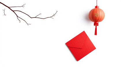 Chinese New Year Red Envelope Isolated on White