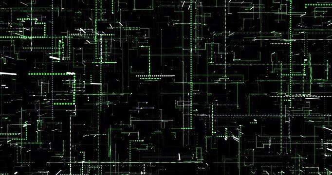 The abstract digital world pulsates with neon lines and dots, weaving the pattern of cyberspace. Color energy fills space, creating the illusion of data flowing.