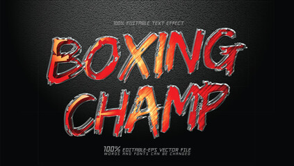 boxing champion editable text effect