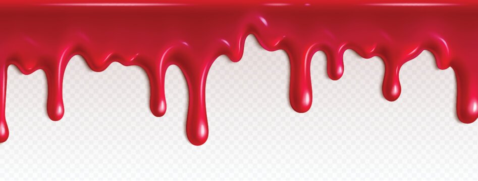 Vibrant slime drip border with glowing neon red colors vector