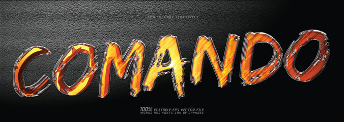 commando military brush text effect vector