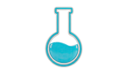 Blue Liquid in a Round Bottom Flask