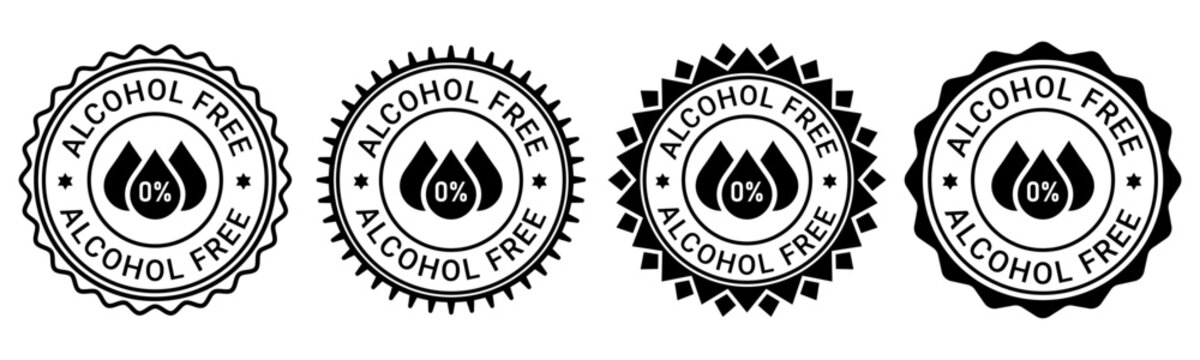 Alcohol Free Zero Percent Product Badge Label Design