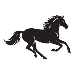 Running horse silhouette vector illustration, dynamic animal motion